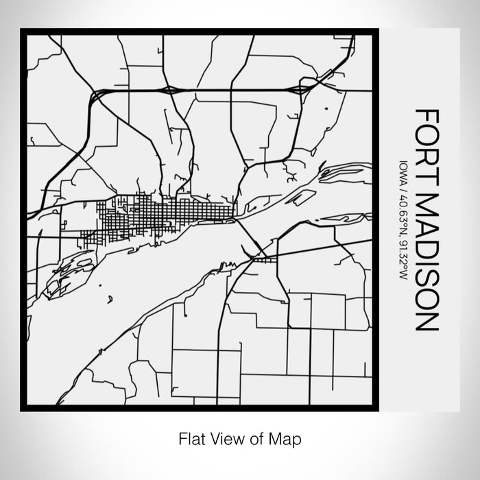 Rendered View of Fort Madison Iowa Map on 17oz Stainless Steel Insulated Tumbler in Matte White with Tactile Lines