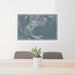 24x36 Fort Moore Georgia Map Print Lanscape Orientation in Afternoon Style Behind 2 Chairs Table and Potted Plant