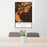 24x36 Fort Moore Georgia Map Print Portrait Orientation in Ember Style Behind 2 Chairs Table and Potted Plant