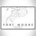 Fort Moore Georgia Map Print Landscape Orientation in Classic Style With Shaded Background