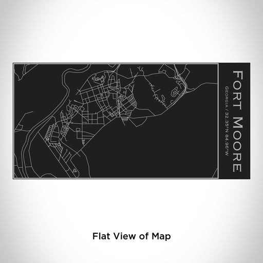 Rendered View of Fort Moore Georgia Map Engraving on 17oz Stainless Steel Insulated Cola Bottle in Black