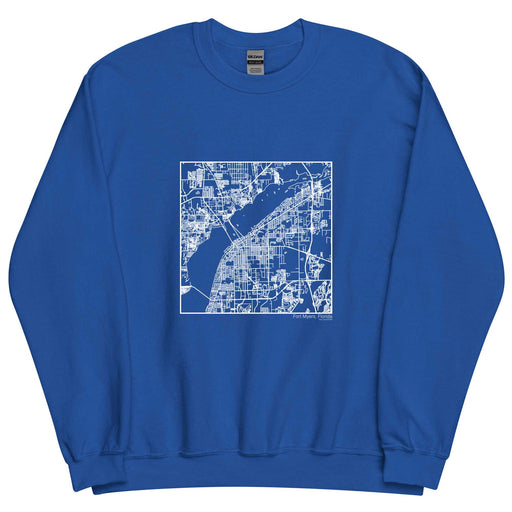 Fort Myers Florida  Map Unisex Crewneck Sweater with City inscription in Royal Blue