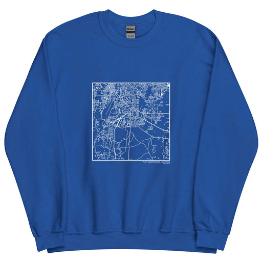 Fort Oglethorpe Georgia  Map Unisex Crewneck Sweater with City inscription in Royal Blue