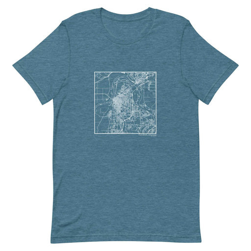 Fort Smith Arkansas  Map Unisex T-Shirt with City inscription in Heather Teal