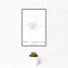 12x18 Fort Stockton Texas Map Print Portrait Orientation in Classic Style With Small Cactus Plant in White Planter