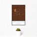 12x18 Fort Stockton Texas Map Print Portrait Orientation in Ember Style With Small Cactus Plant in White Planter