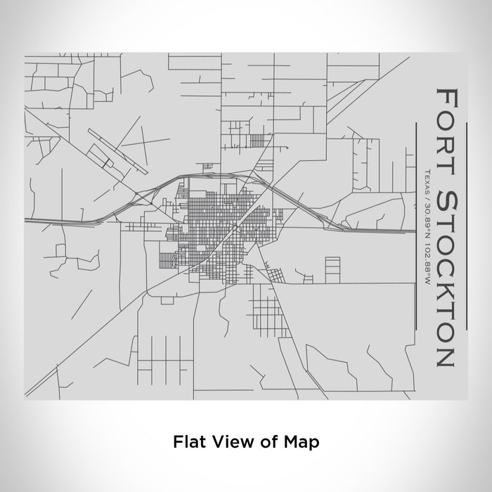 Rendered View of Fort Stockton Texas Map Engraving on 20oz Stainless Steel Insulated Bottle with Bamboo Top