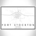 Fort Stockton Texas Map Print Landscape Orientation in Classic Style With Shaded Background