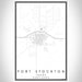 Fort Stockton Texas Map Print Portrait Orientation in Classic Style With Shaded Background