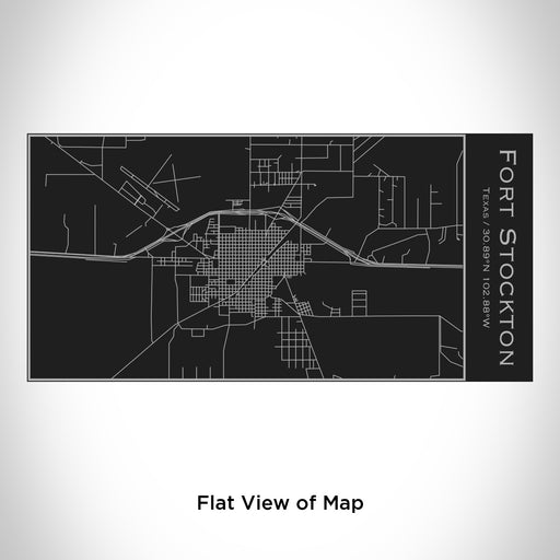 Rendered View of Fort Stockton Texas Map Engraving on 17oz Stainless Steel Insulated Cola Bottle in Black
