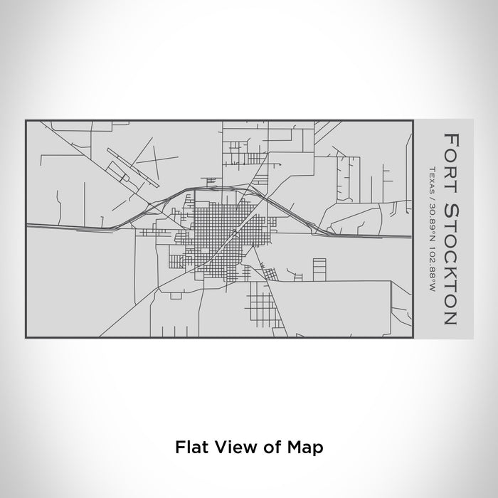 Rendered View of Fort Stockton Texas Map Engraving on 17oz Stainless Steel Insulated Cola Bottle