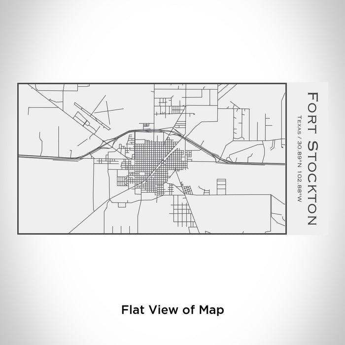 Rendered View of Fort Stockton Texas Map Engraving on 17oz Stainless Steel Insulated Cola Bottle in White