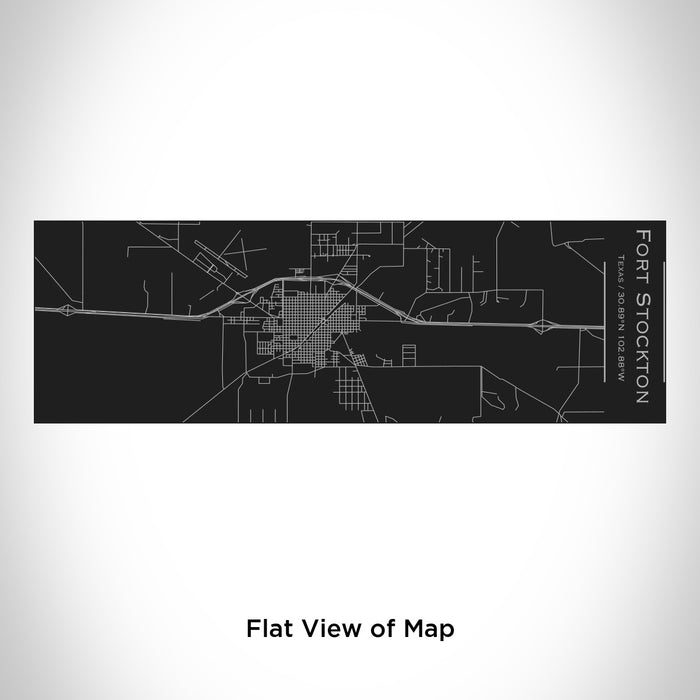 Rendered View of Fort Stockton Texas Map Engraving on 10oz Stainless Steel Insulated Cup with Sliding Lid in Black