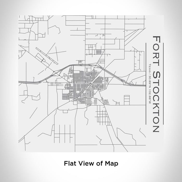 Rendered View of Fort Stockton Texas Map Engraving on 17oz Stainless Steel Insulated Tumbler in White