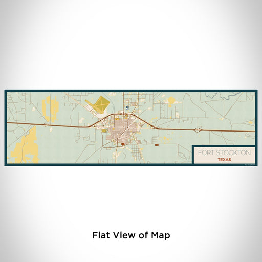 Flat View of Map Custom Fort Stockton Texas Map Enamel Mug in Woodblock
