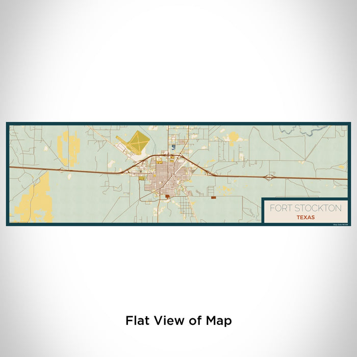 Flat View of Map Custom Fort Stockton Texas Map Enamel Mug in Woodblock