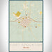 Fort Stockton Texas Map Print Portrait Orientation in Woodblock Style With Shaded Background