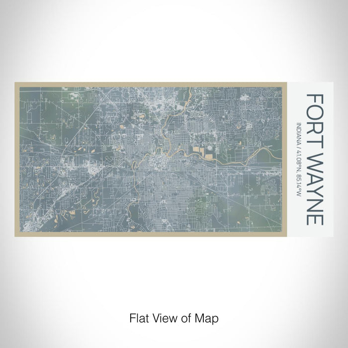 Rendered View of Fort Wayne Indiana Map on 17oz Stainless Steel Insulated Bottle with printed afternoon style map