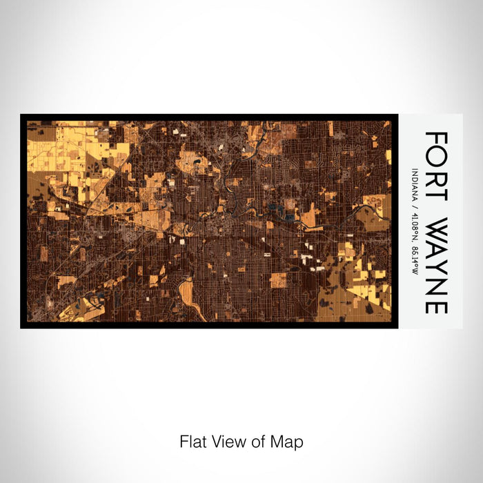 Rendered View of Fort Wayne Indiana Map on 17oz Stainless Steel Insulated Bottle with printed ember style map