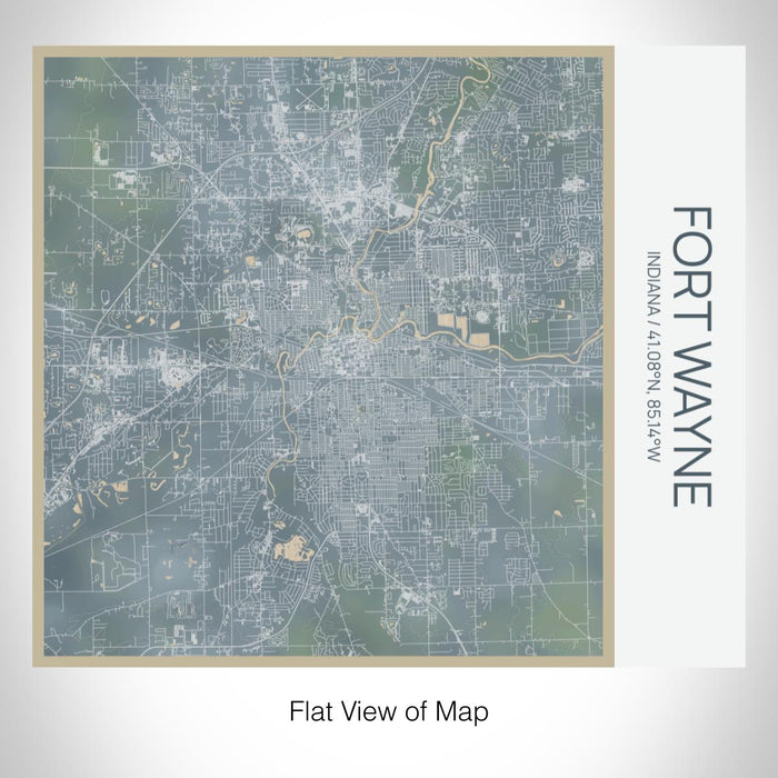 Rendered View of Fort Wayne Indiana Map on 17oz Stainless Steel Insulated Tumbler in Afternoon Map Style