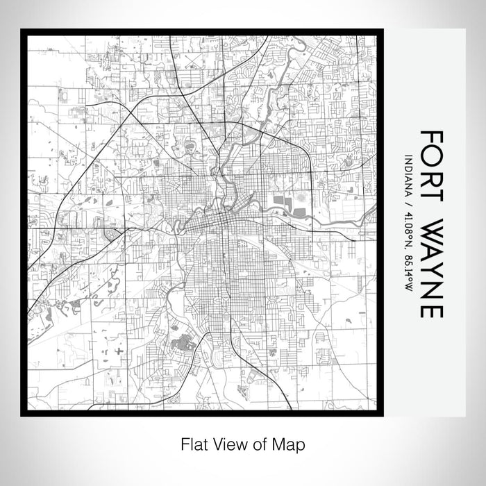Rendered View of Fort Wayne Indiana Map on 17oz Stainless Steel Insulated Tumbler in Classic Map Style