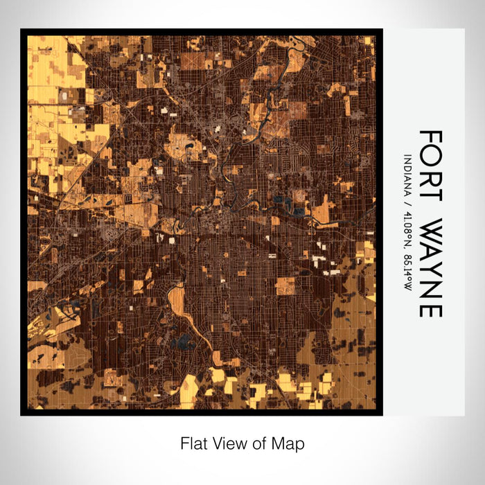 Rendered View of Fort Wayne Indiana Map on 17oz Stainless Steel Insulated Tumbler in Ember Map Style