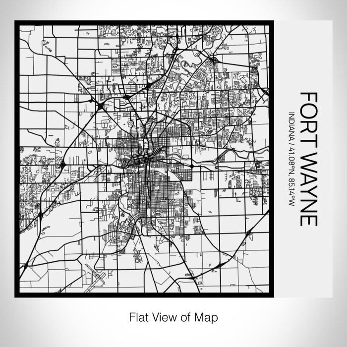 Rendered View of Fort Wayne Indiana Map on 17oz Stainless Steel Insulated Tumbler in Matte White with Tactile Lines