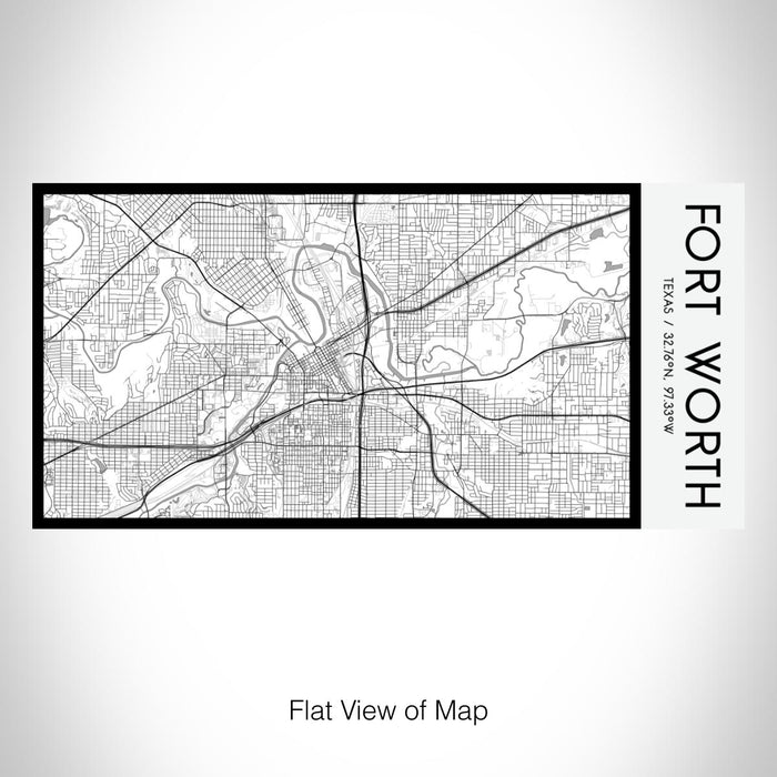 Rendered View of Fort Worth Texas Map on 17oz Stainless Steel Insulated Bottle with printed classic style map