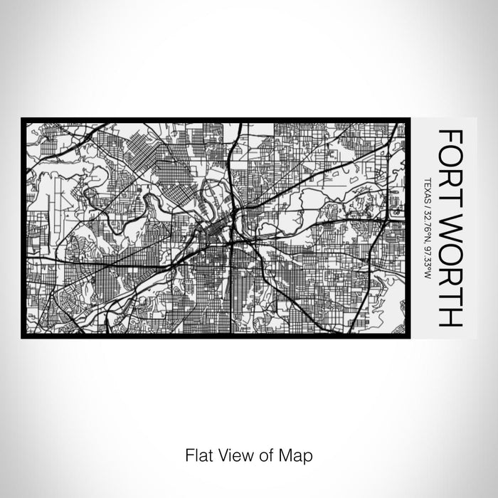Rendered View of Fort Worth Texas Map on 17oz Stainless Steel Insulated Cola Bottle in Stainless in Matte White