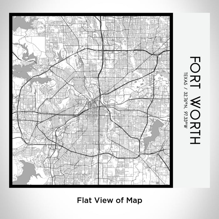 Rendered View of Fort Worth Texas Map on 17oz Stainless Steel Insulated Tumbler in Classic Map Style