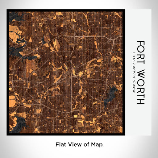 Rendered View of Fort Worth Texas Map on 17oz Stainless Steel Insulated Tumbler in Ember Map Style