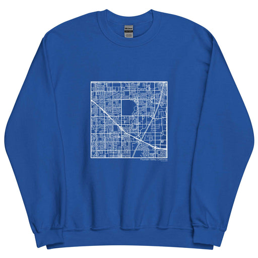 Fountain Valley California  Map Unisex Crewneck Sweater with City inscription in Royal Blue