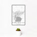 12x18 Fox Cities Wisconsin Map Print Portrait Orientation in Classic Style With Small Cactus Plant in White Planter