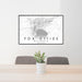 24x36 Fox Cities Wisconsin Map Print Lanscape Orientation in Classic Style Behind 2 Chairs Table and Potted Plant