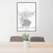 24x36 Fox Cities Wisconsin Map Print Portrait Orientation in Classic Style Behind 2 Chairs Table and Potted Plant