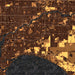 Fox Cities Wisconsin Map Print in Ember Style Zoomed In Close Up Showing Details