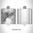 Rendered View of Fox Cities Wisconsin Map Engraving on 6oz Stainless Steel Flask