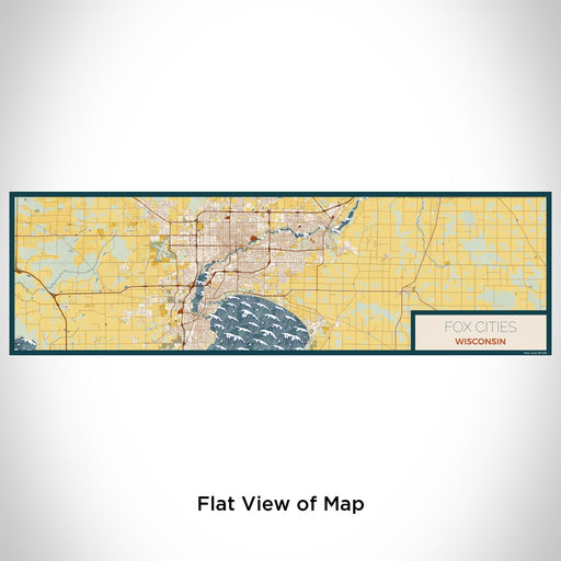Flat View of Map Custom Fox Cities Wisconsin Map Enamel Mug in Woodblock