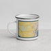 Left View Custom Fox Cities Wisconsin Map Enamel Mug in Woodblock