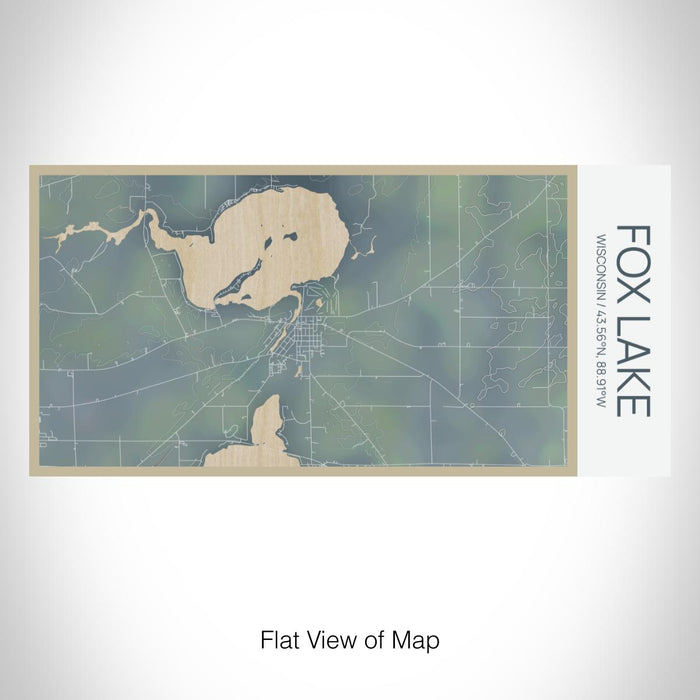 Rendered View of Fox Lake Wisconsin Map on 17oz Stainless Steel Insulated Bottle with printed afternoon style map