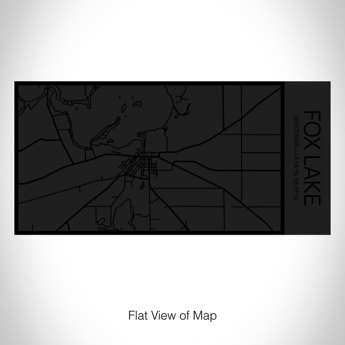 Rendered View of Fox Lake Wisconsin Map on 17oz Stainless Steel Insulated Cola Bottle in Stainless in Matte Black