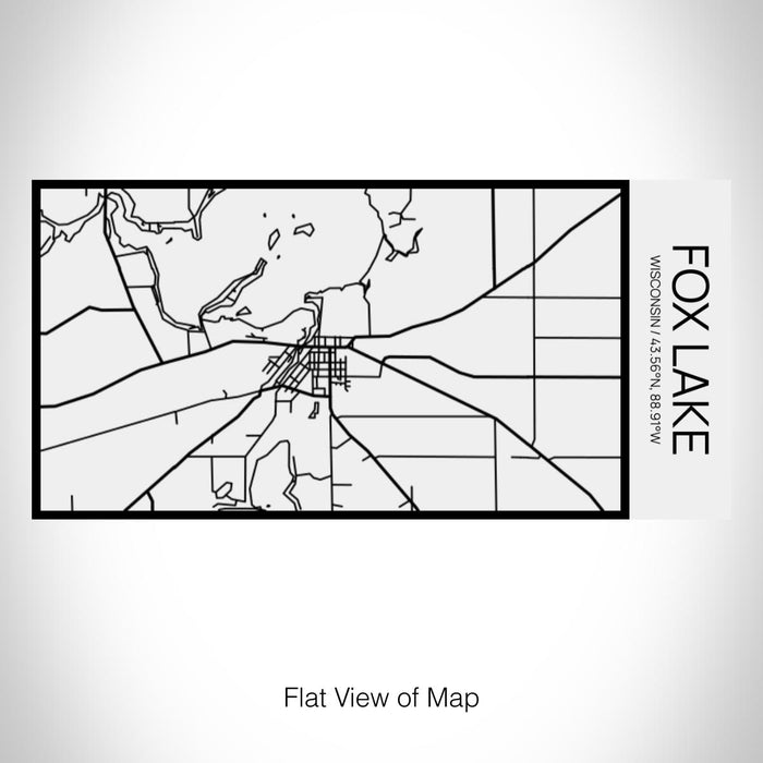 Rendered View of Fox Lake Wisconsin Map on 17oz Stainless Steel Insulated Cola Bottle in Stainless in Matte White