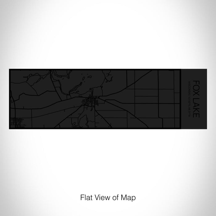 Rendered View of Fox Lake Wisconsin Map on 10oz Stainless Steel Insulated Cup in Matte Black with Sliding Lid
