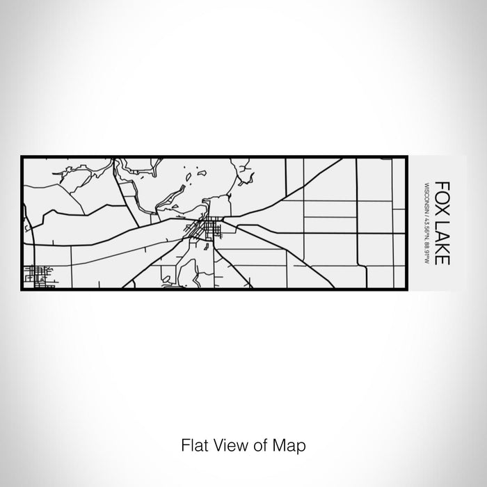 Rendered View of Fox Lake Wisconsin Map on 10oz Stainless Steel Insulated Cup in Matte White with Sliding Lid