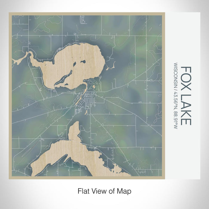 Rendered View of Fox Lake Wisconsin Map on 17oz Stainless Steel Insulated Tumbler in Afternoon Map Style