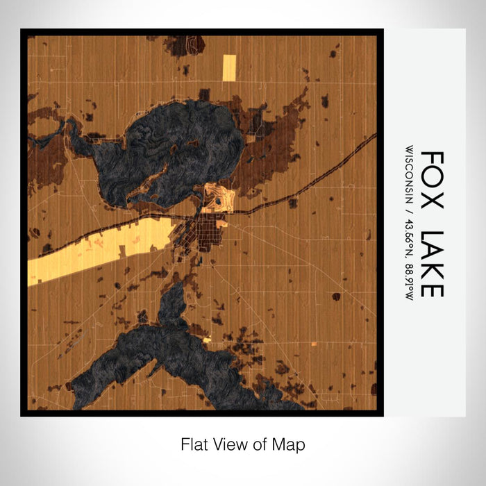 Rendered View of Fox Lake Wisconsin Map on 17oz Stainless Steel Insulated Tumbler in Ember Map Style