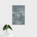 16x24 Framingham Massachusetts Map Print Portrait Orientation in Afternoon Style With Tropical Plant Leaves in Water