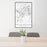 24x36 Framingham Massachusetts Map Print Portrait Orientation in Classic Style Behind 2 Chairs Table and Potted Plant