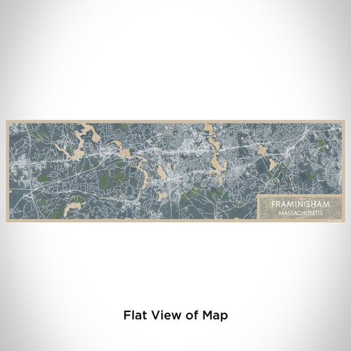 Flat View of Map Custom Framingham Massachusetts Map Enamel Mug in Afternoon