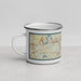 Left View Custom Framingham Massachusetts Map Enamel Mug in Woodblock